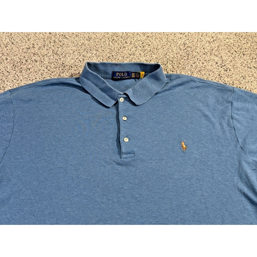 Polo Ralph Lauren Polo Shirt Mens 2XLT Blue Big‎ & Tall Short Sleeve Pony Logo